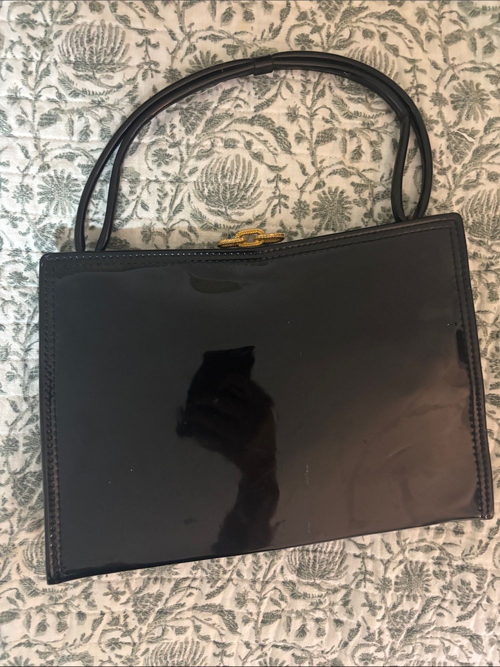 Koret Vintage Black Patent Leather Top-Handle Bag